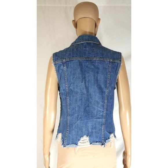 Urban Outfitters BDG Distressed Frayed Denim Vest Womens Size Medium EUC - Picture 5 of 9